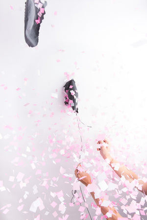 Gender Reveal Jumbo Confetti Balloon - Black with Pink OR Blue Confetti - Wynwood Letterpress
 - 3