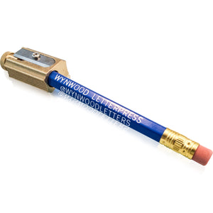 Brass Pencil Sharpener w Leather Case - Wynwood Letterpress
 - 2